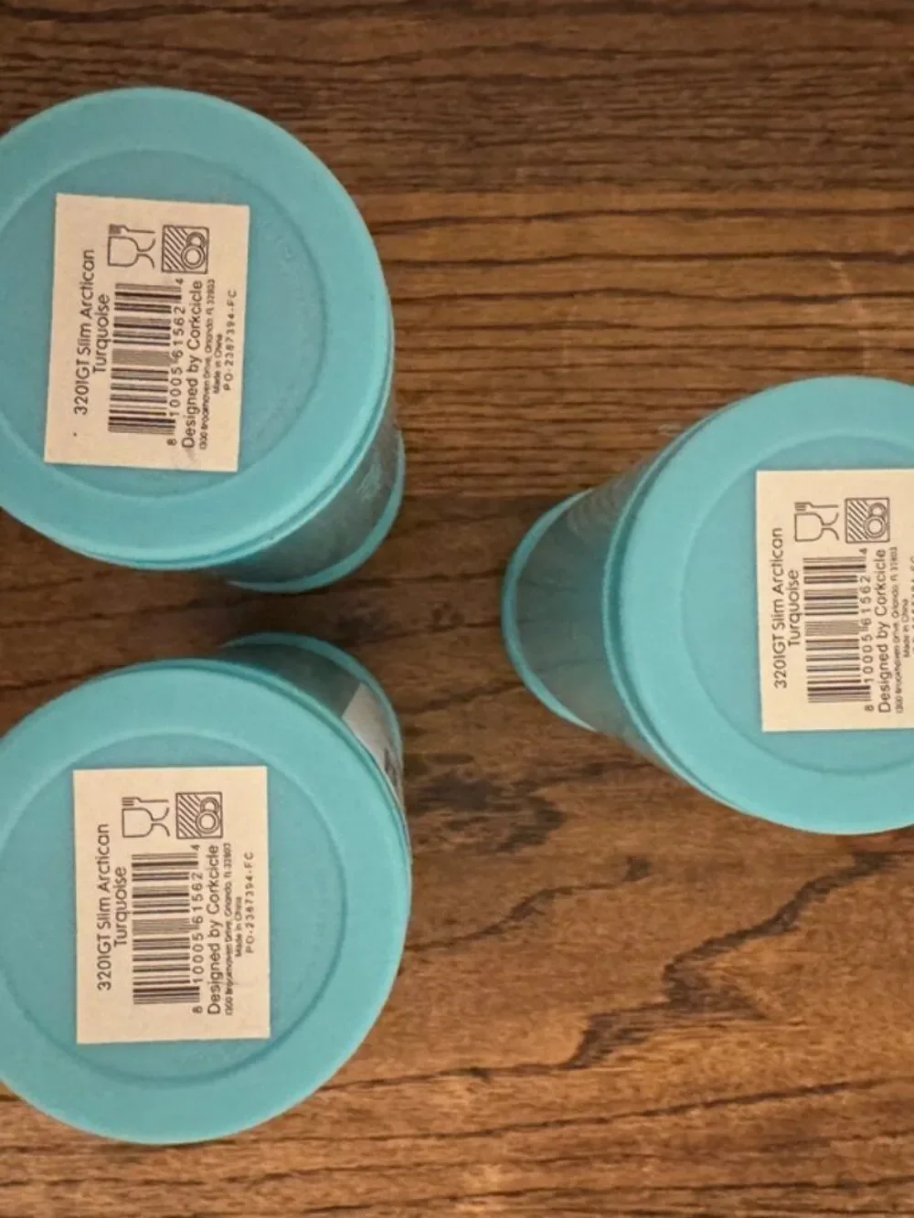 Corkcicle Slim Arctican Turquoise Set of 3 NWT